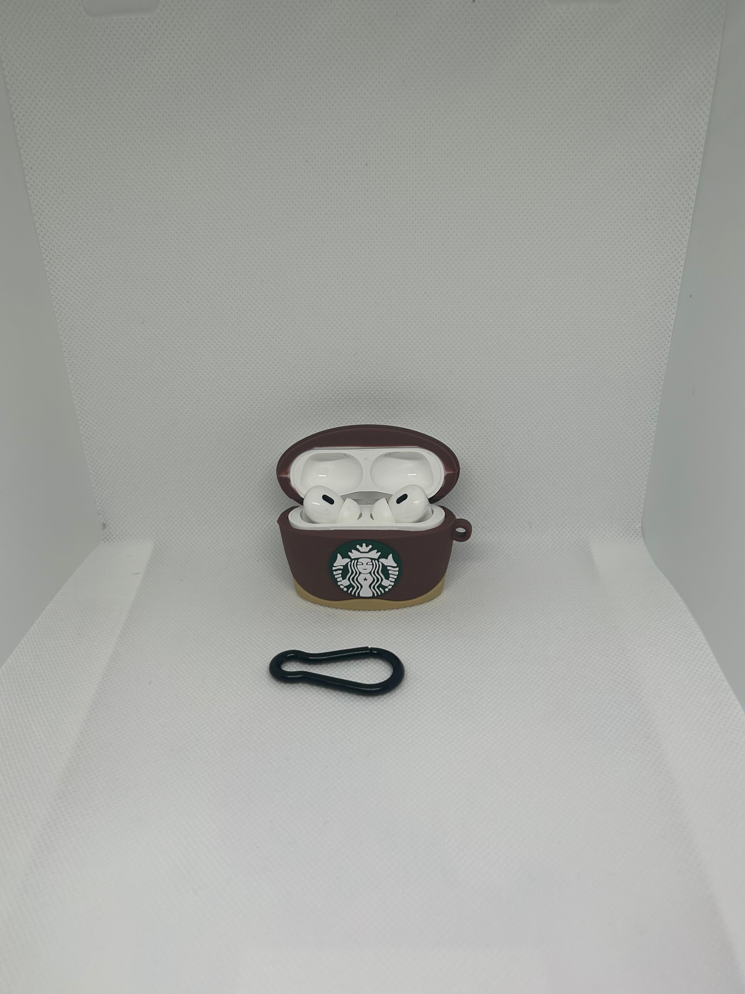 Husă AirPods cu design StarBucks + breloc