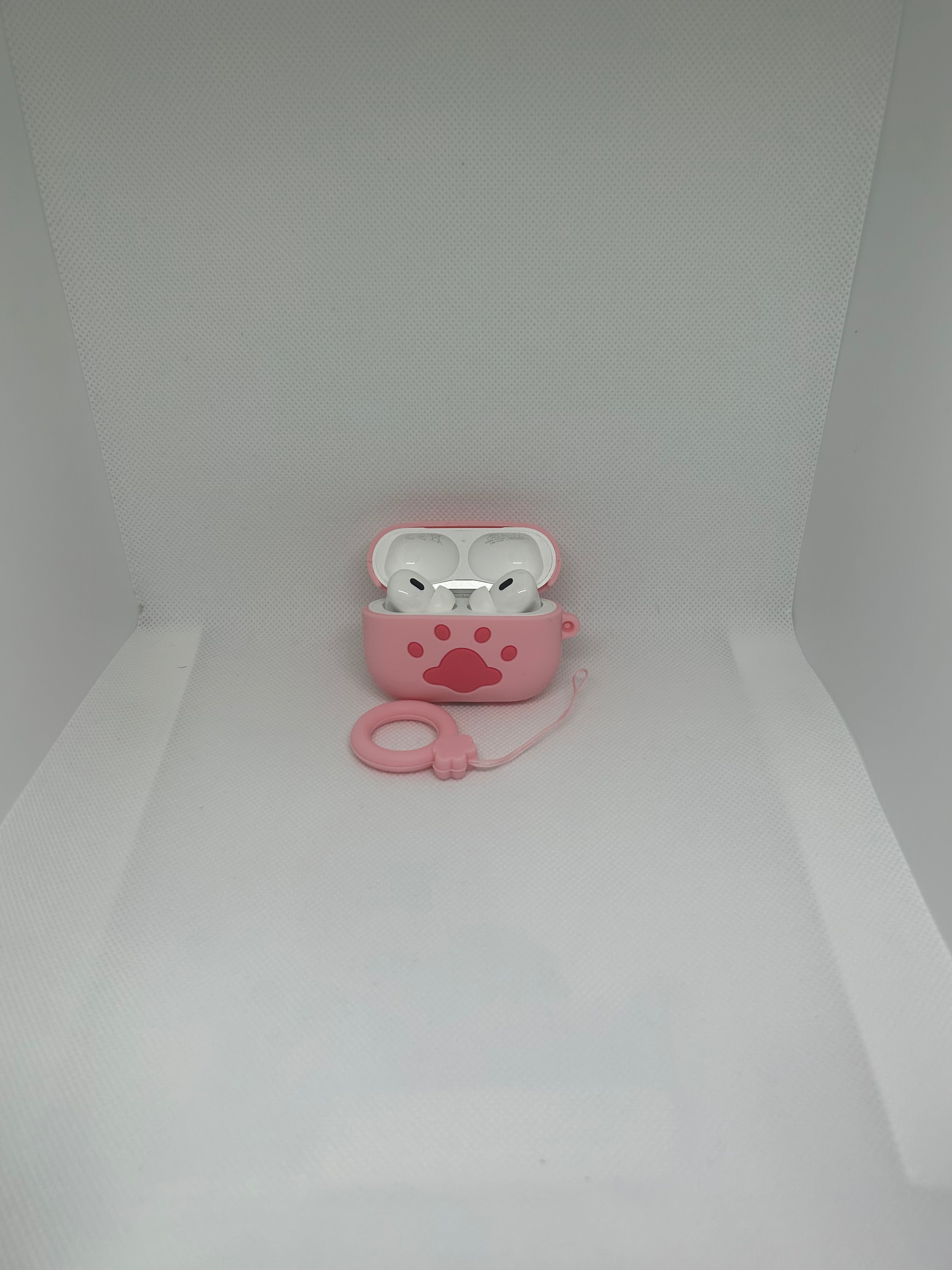 Husă AirPods cu design Cat's paw + breloc