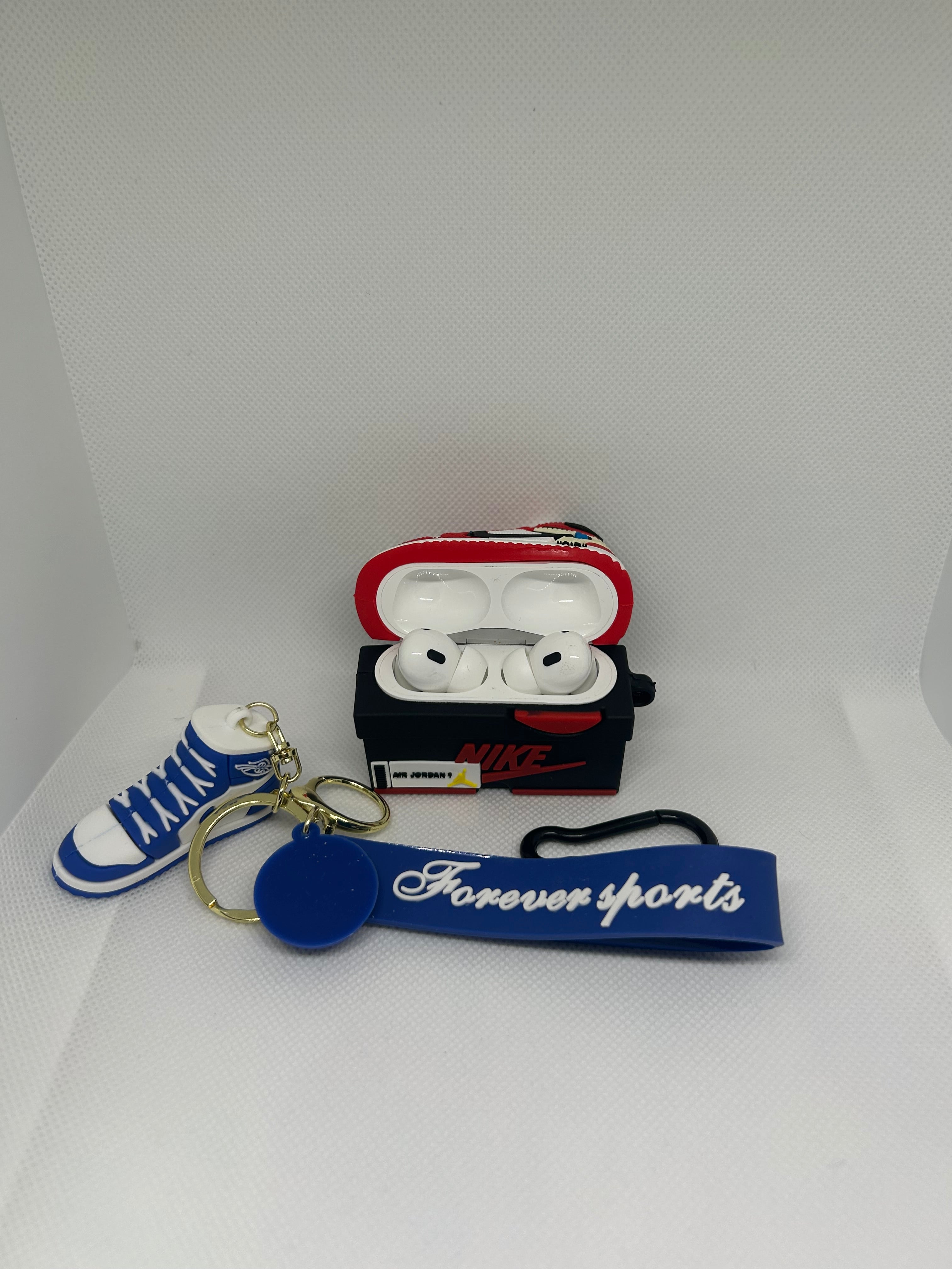 Husă AirPods cu design Air Jordan 1 + breloc sneaker