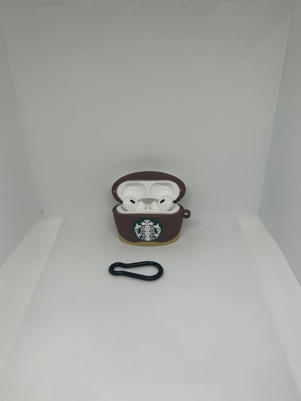 Husă AirPods cu design StarBucks + breloc