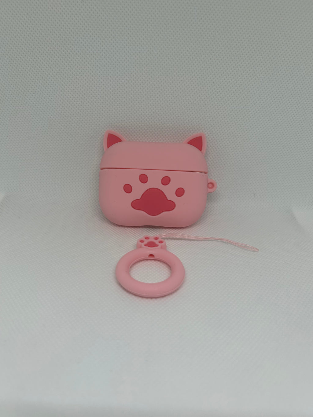 Husă AirPods cu design Cat's paw + breloc